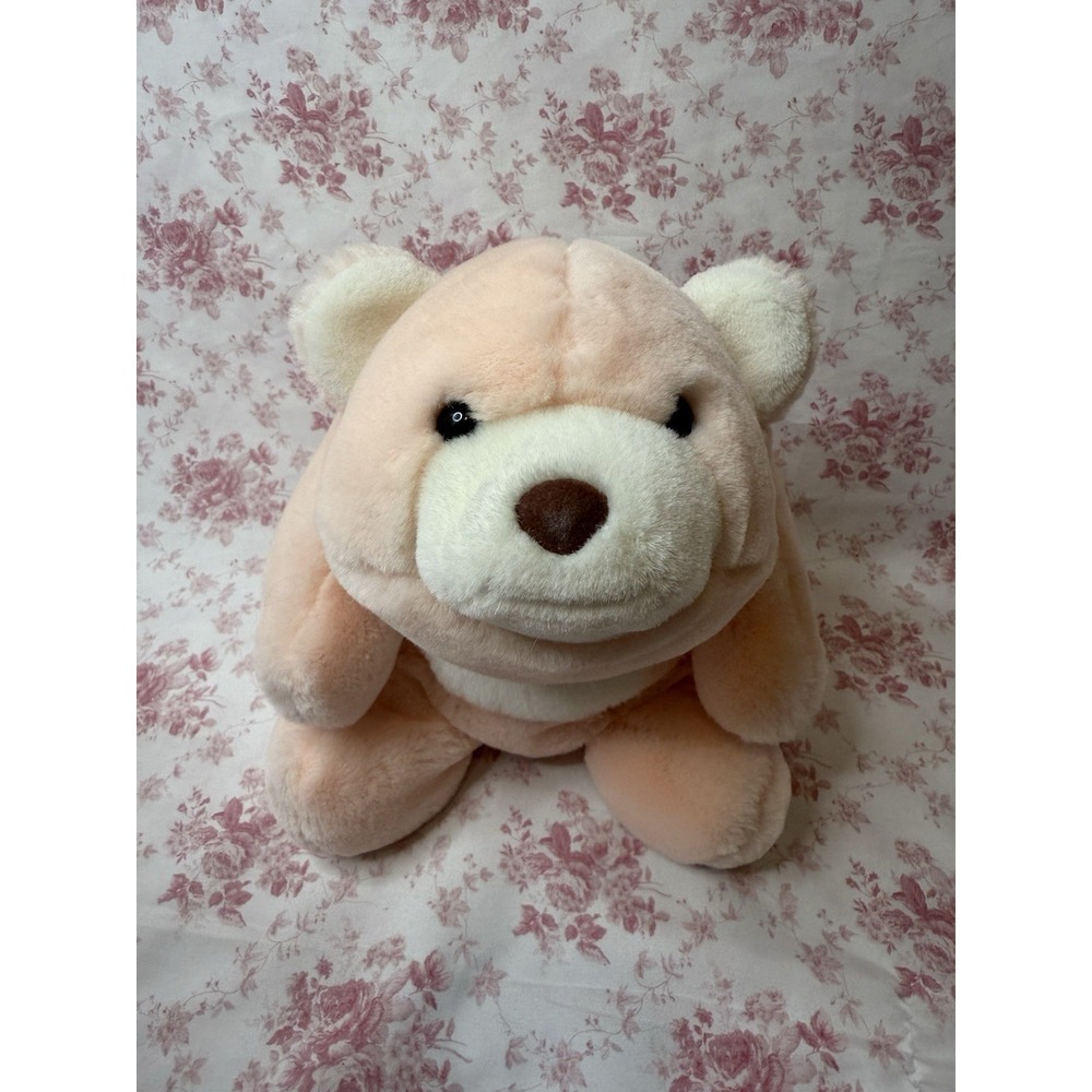 Vintage GUND Snuffles Teddy Bear Peach Plush Stuffed Animal 10" 1980